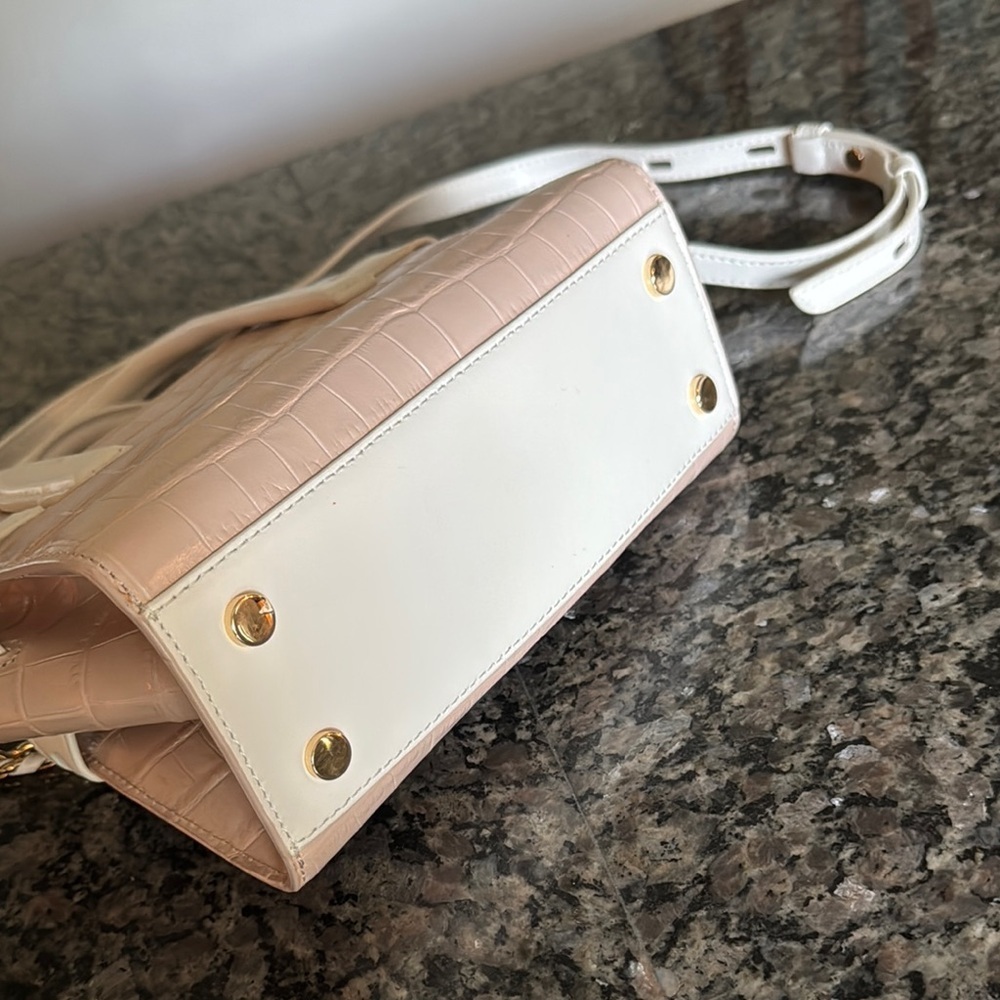 Michael Kors small Pink and Gold Satchel Chic Chain Detail & crossbody NWT - Picture 7 of 12